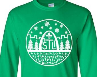 St Louis Christmas Shirt - STL City Shirt by Benton Park Prints, St Louis, Saint Louis, STL