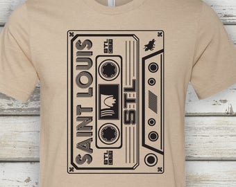 STL Cassette T-Shirt - STL City Shirt by Benton Park Prints, St Louis, Saint Louis