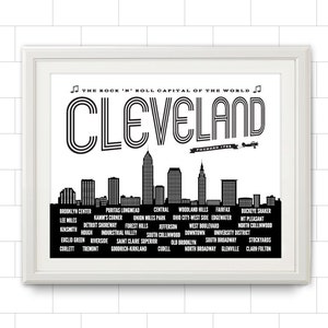 Cleveland, Cleveland Neighborhoods, Cleveland Skyline, Cleveland Ohio, Cleveland Art, Cleveland Print, Cleveland Poster, Ohio State, Ohio