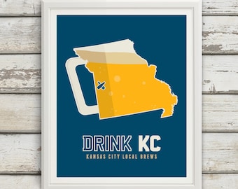 Kansas City, Kansas, Kansas City Kansas, Kansas City Art, Kansas City Beer, Kansas City Beer Print, Kansas City Poster, Kansas City Print