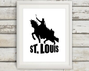 St. Louis Statue, St. Louis, Saint Louis, STL, Art Hill, Forrest Park, Statue of St. Louis, Art HIll Statue, STL Art, Benton Park Prints