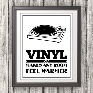 Vinyl Record, Vinyl Makes Any Room Feel Warmer, Vinyl Record Print, Vinyl Record Art, Music Typography