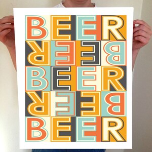 Beer, Beer Sign, Home Decor, Beer Signs, Beer Art, Beer Wall Decor, Beer Artwork, Beer Art Print, Mid Century Modern Art, Beer Wall Art image 3