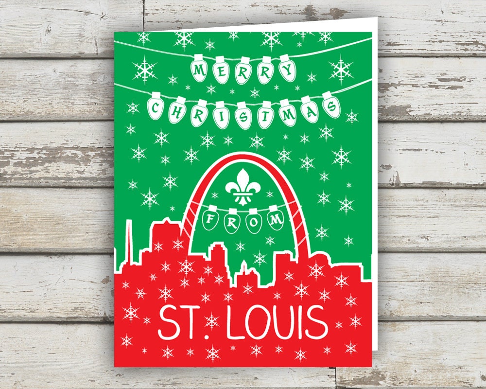St Louis, Saint Louis, STL, St Louis Arch, Christmas Card, Holiday Card