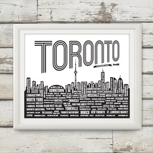 Toronto, Toronto Neighbourhoods, Toronto Skyline, Toronto Canada, Maple Leaf, Toronto Art, Toronto Print, Toronto Poster, Toronto Typography