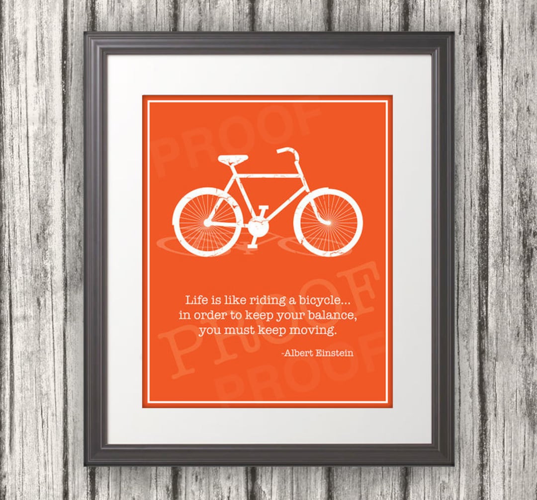 Life is Like Riding a Bicycle... Quote by Einstein. ( Digital ) - Etsy, image size:1080x1007