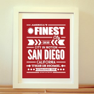 San Diego, San Diego Typography, San Diego Print, San Diego Art, San Diego Sign, San Diego Poster, San Diego California, Typography, Cali