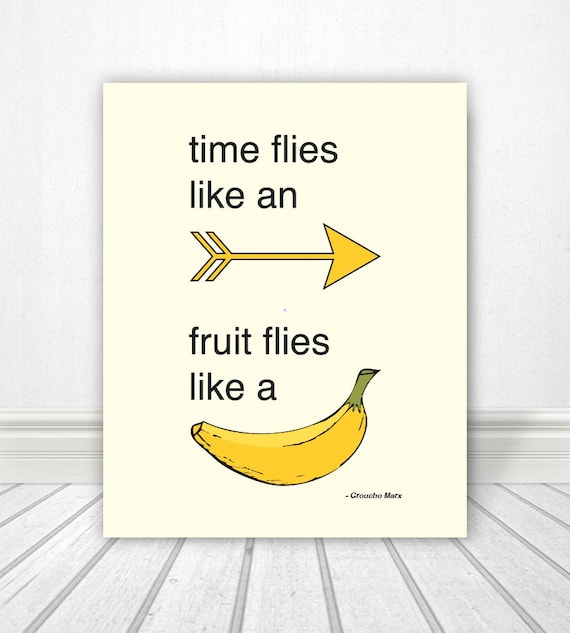 Time Flies Like An Arrow Fruit Flies Like A Banana Groucho Etsy