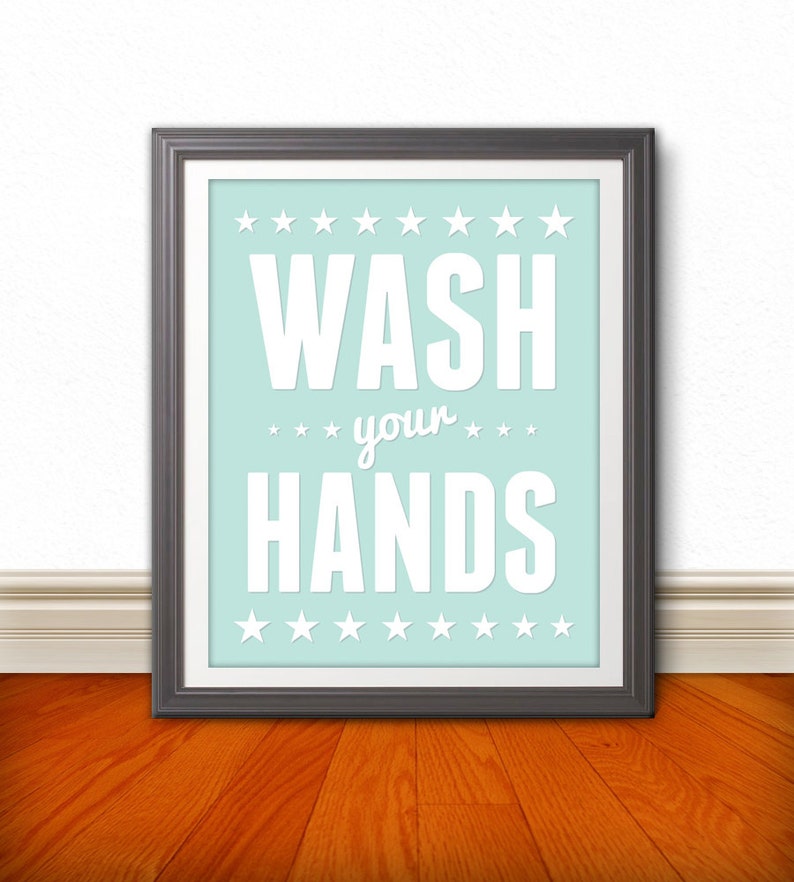 Wash Your Hands Wash Your Hands Art Wash Your Hands Print image 1