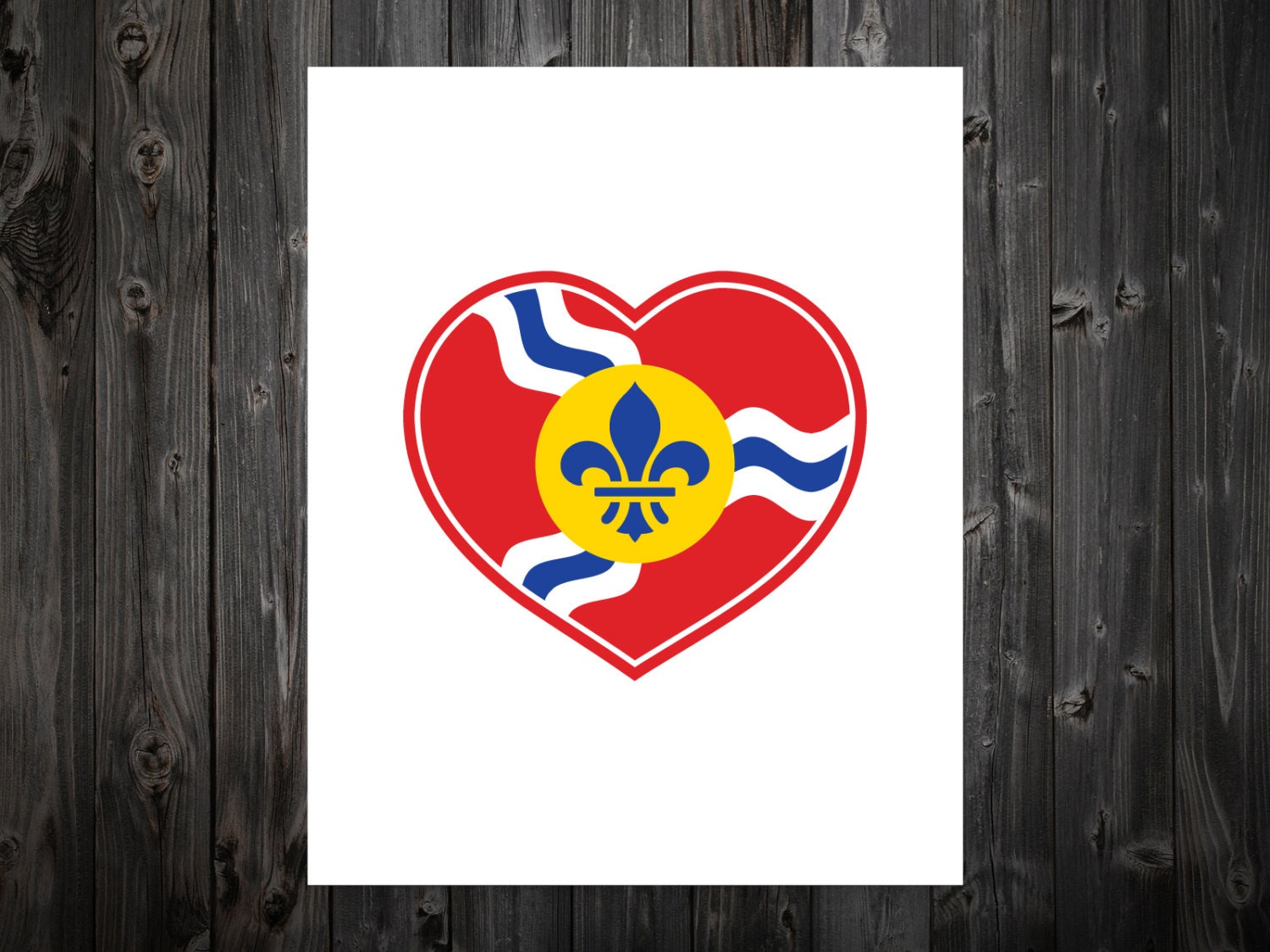 STL Love, St Louis Heart Print, Saint Louis, St Louis, St Louis Flag, St Louis Poster, St Louis ...