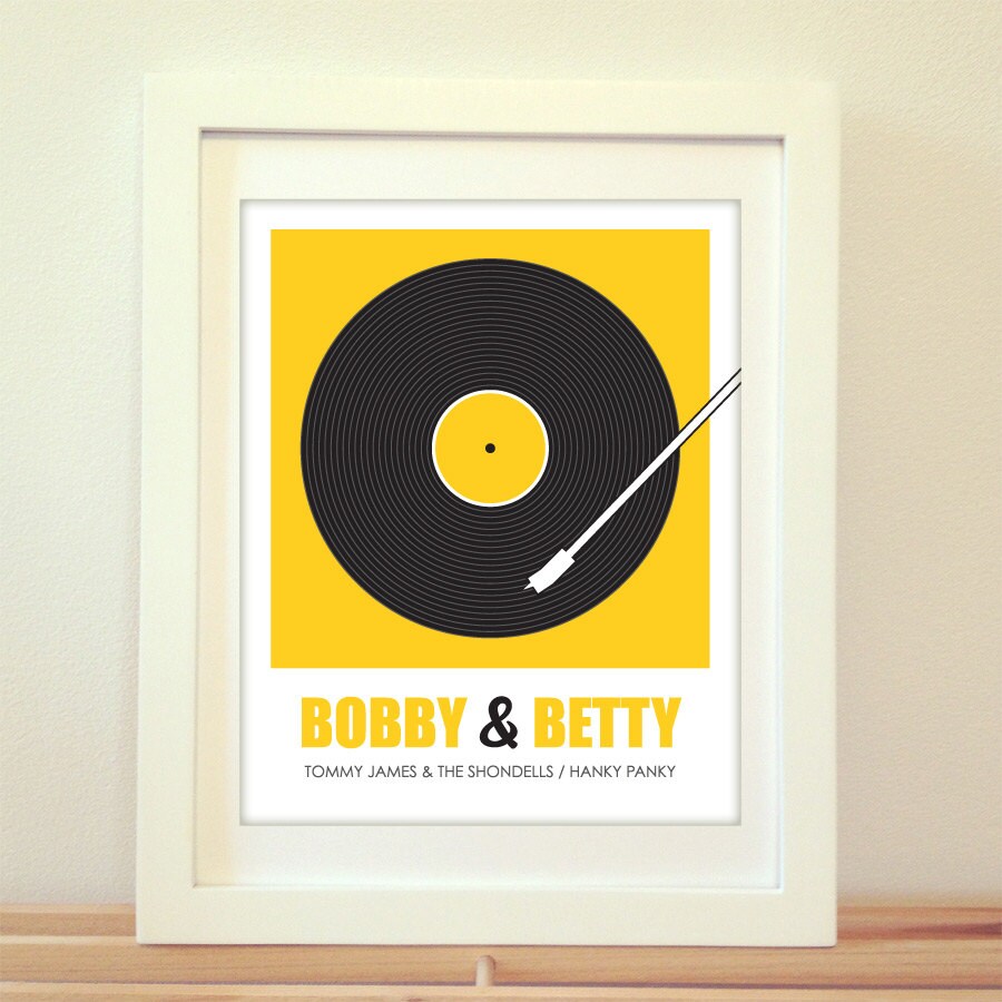 Vinyl Records Art  Custom Wedding Song Lyrics Anniversary Gift