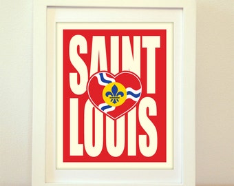 St Louis, STL, St Louis Heart, St Louis Missouri, I Heart STL, St Louis Art, St Louis City, Saint Louis, Saint Louis Print, Typography