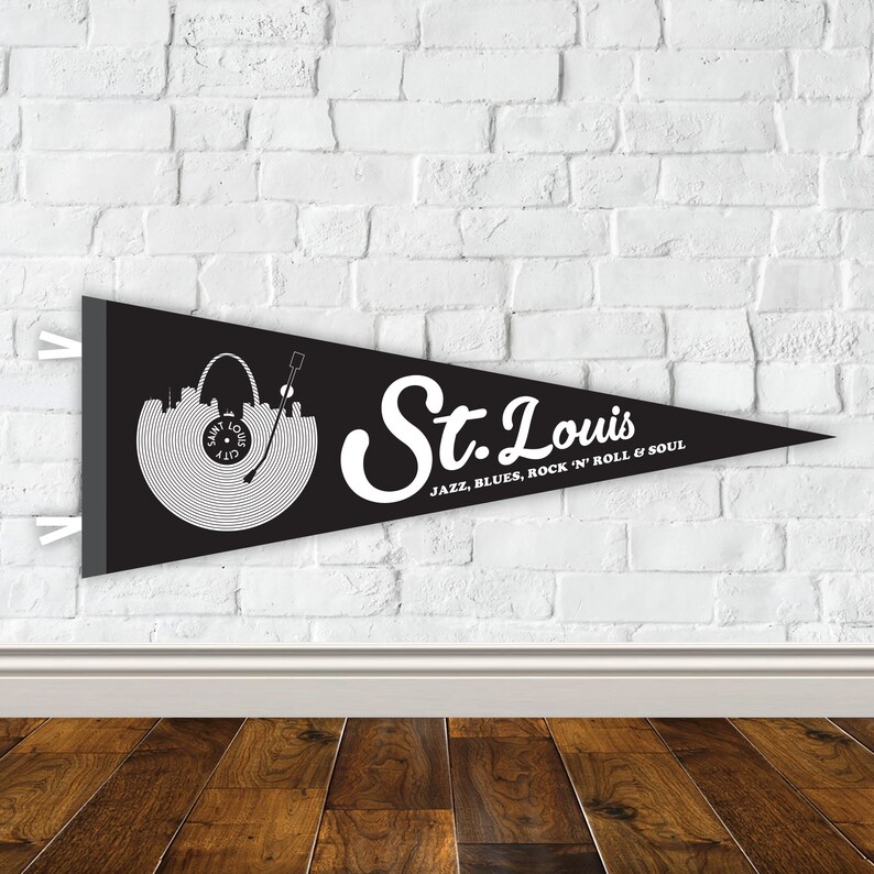 St. Louis: Jazz, Blues, Rock "N" Roll & Soul Pennant - St. Louis Pennant - STL Pennant - St. Louis Wall Art - St Louis Record image 10