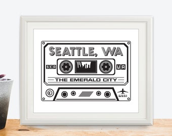 Seattle Cassette Print