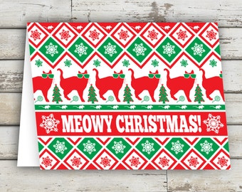 Meowy Christmas, Christmas Card, Cat, Cats, Cat Cards, Christmas Cat, XMAS, Xmas Card, Meowy Catmas, Meow