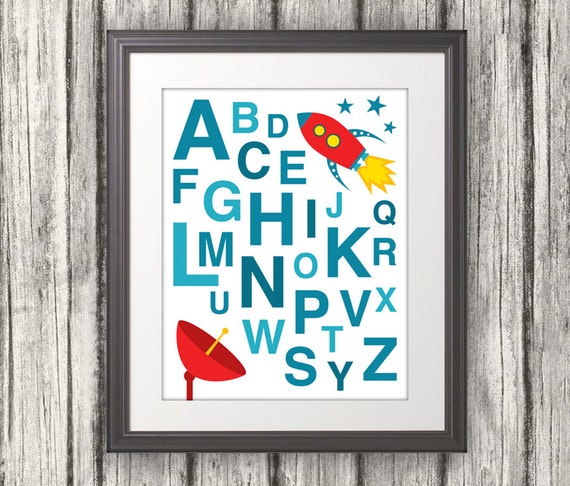 Abc Abc Arte De La Pared Alfabeto Arte Del Alfabeto Barco Etsy