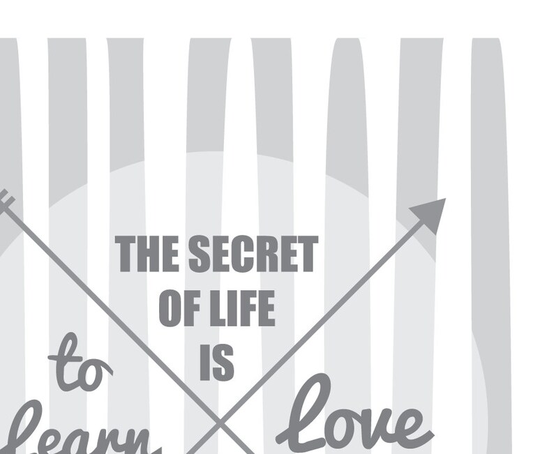 The Secret of Life is to Learn, Love and Have Fun, Typography, Love, Home Decor, Inspiration, Inspirational Quote, Wall Art, Arrow 8x10 image 3