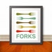 Forks Knives Spoons Print Set Fork Knife Spoon Kitchen - Etsy