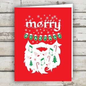 Feliz Beardmas, Cartão de Natal, Cartão de Natal Engraçado, Papai Noel, Barba do Papai Noel, Papai Noel, Conjunto de Cartões de Natal, NATAL, Cartões de Natal, Barba