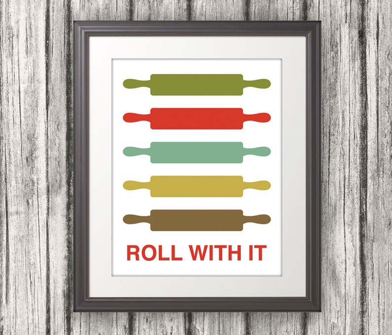 Rolling Pin Print Poster Mid Century Art Quote Print Etsy