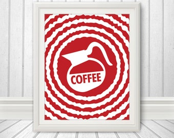 Coffee, Coffee Print, Coffee Art, Kitchen Quote, Kitchen Art, Coffee Abstract, Multiple Sizes