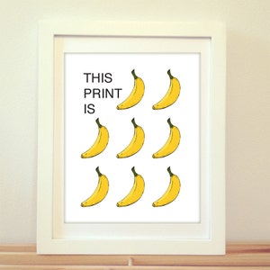 This Print Is Bananas, Banana, Bananas, Banana Art, Fruit, Fruit Art, Kitchen, Wall Art, Home Decor, Kitchen Wall Art, Kitchen Idea, Type image 2