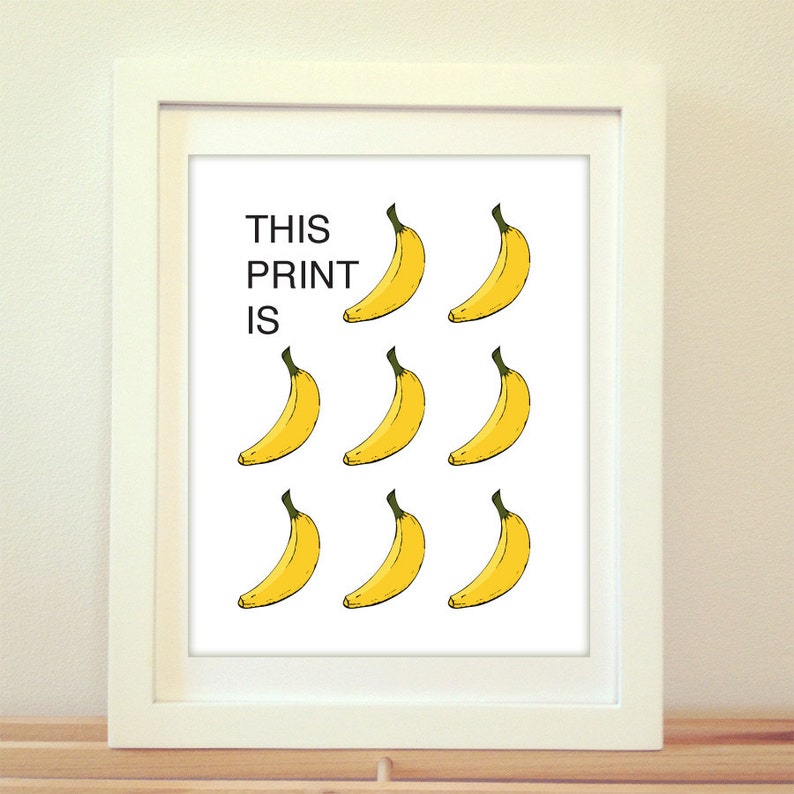 This Print Is Bananas, Banana, Bananas, Banana Art, Fruit, Fruit Art, Kitchen, Wall Art, Home Decor, Kitchen Wall Art, Kitchen Idea, Type image 2