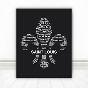 St Louis, St Louis Neighborhoods, St Louis Art, Fleur De Lis, St Louis Print, St Louis Poster, St Louis Sign 8x10 image 2