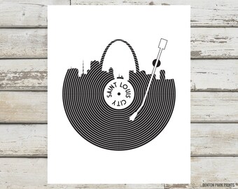 STL Record Print, Saint Louis Record, St Louis Vinyl Print