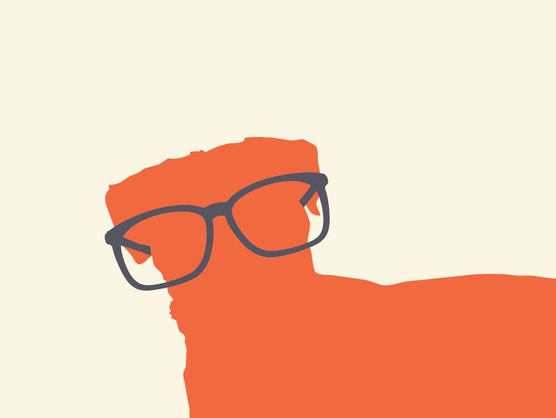 Dog Wearing Glasses Dog Wall Art Dog Art Dog Print Puppy Etsy