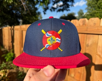 St. Louis Baseball Flag Hat, Navy & Red Adjustable Decky Cap