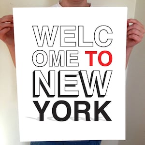 Welcome To New York, New York City, New York Print, NYC, New York Poster, New York Artwork, New York Art, NYC Art, New York Typography