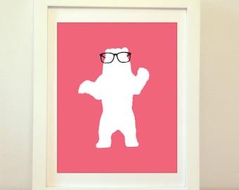 Bear Wearing Glasses Art Print