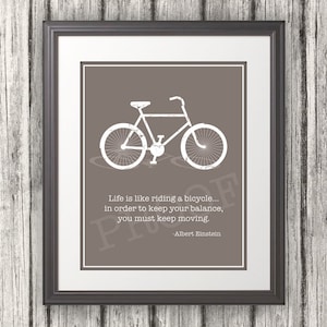 Life is like riding a bicycle... Quote by Einstein.