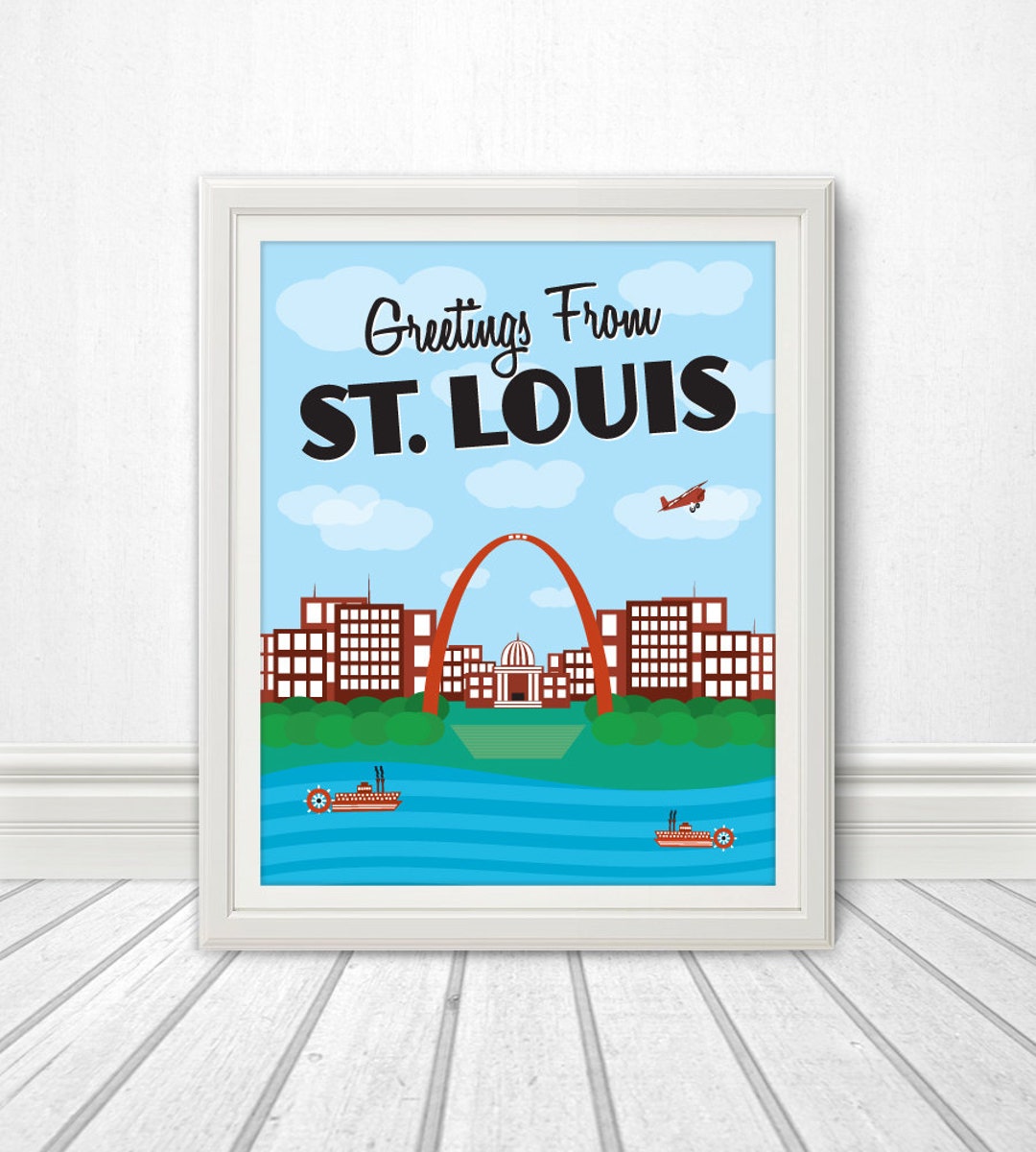 St. Louis, St. Louis Skyline, St. Louis Silhouette, St. Louis Print, St ...