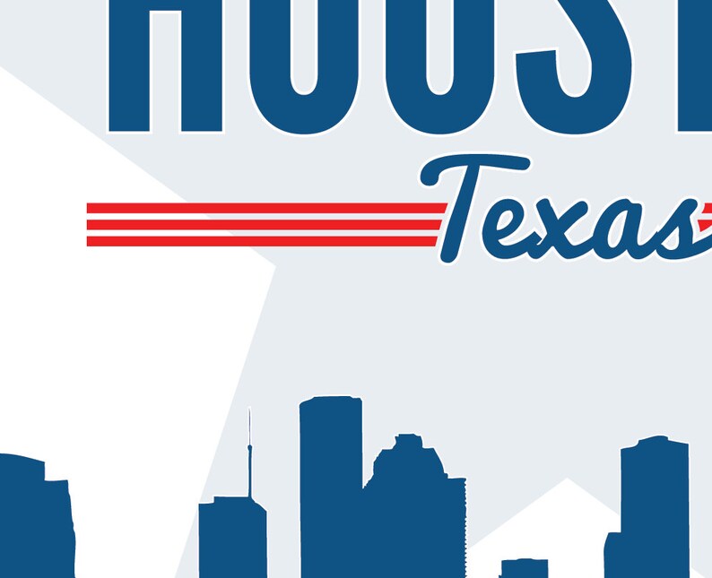 Houston Houston Skyline Houston Poster Houston Print Etsy