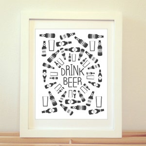 Beer, Beer Art, Beer Print, Beer Poster, Home Decor, Kitchen Print, Beer Bottle, Beer Bottle Art, Beer Artwork, Beer Bottle Artwork