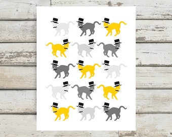 Cats Wearing Hats, Cat Hat, Cat, Cat Print, Cat Poster, Cat Art, Kitten Poster, Kitty, Kitten Art, Kitten Wall Decor, Cat Gift, Cat Artwork