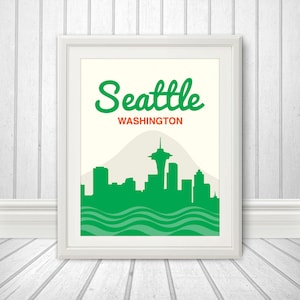 Seattle, Seattle Skyline, Seattle Print, Seattle Poster, Washington
