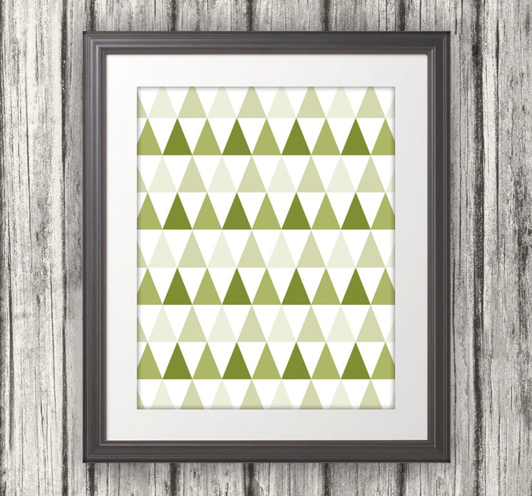 Abstract Green Triangles, Triangle Print, Triangle Art, Triangle Poster ...