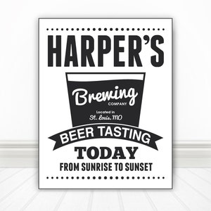 Custom Beer Tasting Sign Print, Beer Print, Beer Art, Bar Art, Bar Print, Bar Sign, Beer Sign, Kitchen Art, Multiple Sizes image 1