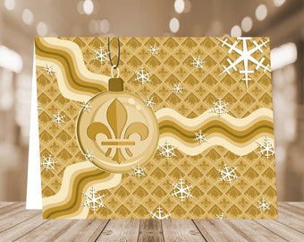 St. Louis Flag Ornament Card, Gold, STL City Christmas Card, XMAS, Saint Louis Christmas Card, Ornament