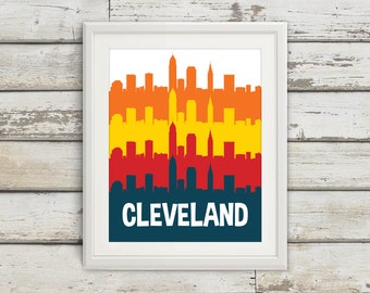 Cleveland, Ohio, Cleveland Ohio, Cleveland Skyline, Cleveland Art, Cleveland Poster, Cleveland Print, Ohio Print, Ohio Art, Ohio Poster