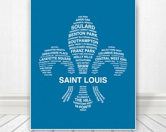 St Louis Print, St Louis Neighborhoods