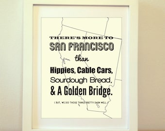 San Francisco, San Francisco Print, San Francisco Art, San Francisco Typography, San Francisco Sign, San Fran, Golden Gate Bridge