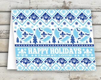 Happy Holidays from St. Louis, Saint Louis, Holiday Card, Christmas Card, Fleur De Lis, STL, Missouri, St. Louis Arch, XMAS