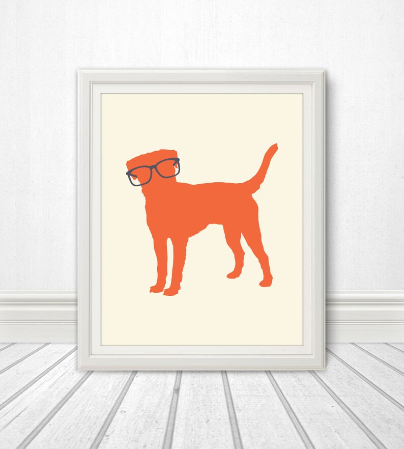 Dog Wearing Glasses Dog Wall Art Dog Art Dog Print Puppy | Etsy