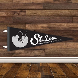 St. Louis: Jazz, Blues, Rock "N" Roll & Soul Pennant - St. Louis Pennant - STL Pennant - St. Louis Wall Art - St Louis Record image 5