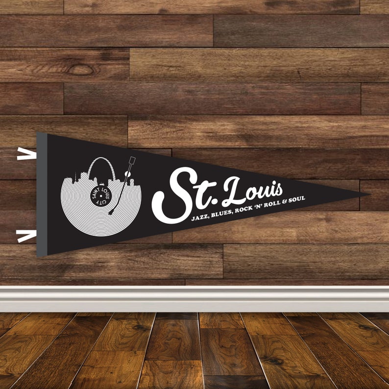 St. Louis: Jazz, Blues, Rock "N" Roll & Soul Pennant - St. Louis Pennant - STL Pennant - St. Louis Wall Art - St Louis Record image 5