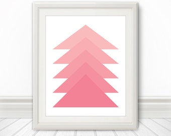 Pink, Pink Triangle, Pink Triangles, Pink Shapes Abstract, Pink Art, Pink Print, Pink Artwork, Art Print, Pink Poster, Pink Abstract